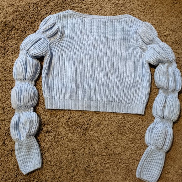 Blue cropped sweater - Picture 3 of 4